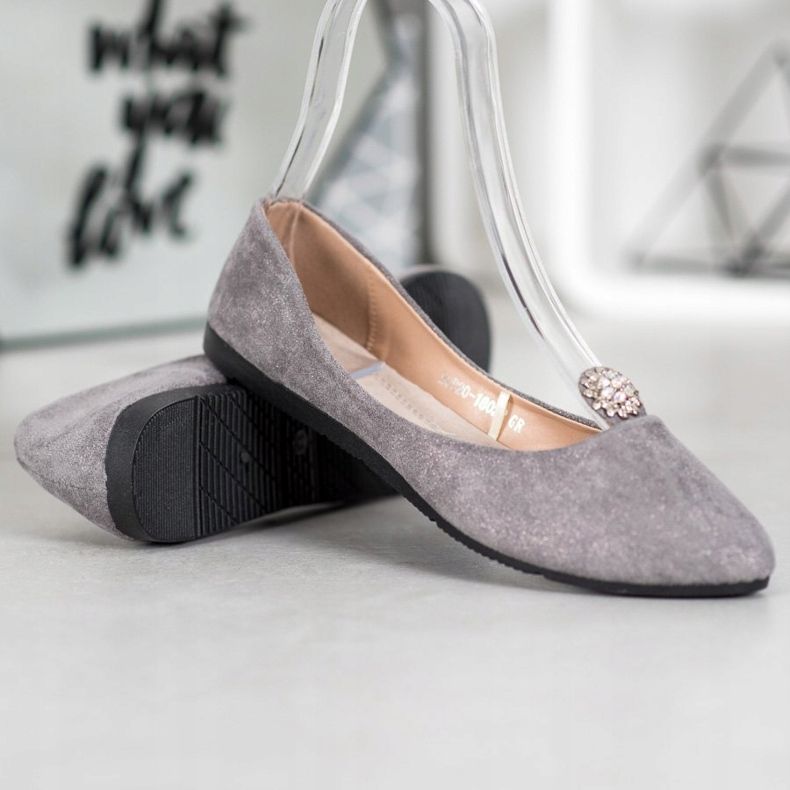 Gray Ballerinas With VINCEZA Ornament grey 1