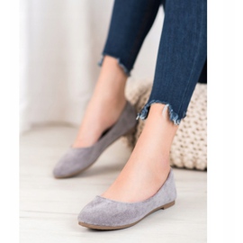 Classic suede ballerinas from VINCEZA grey 2