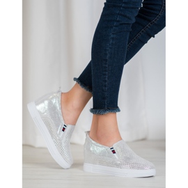 Filippo Leather Wedge Shoes grey 2