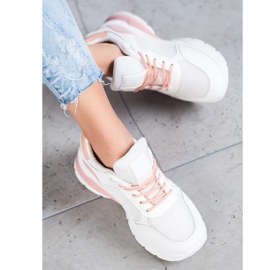 SHELOVET Stylish Sneakers With Mesh white 1