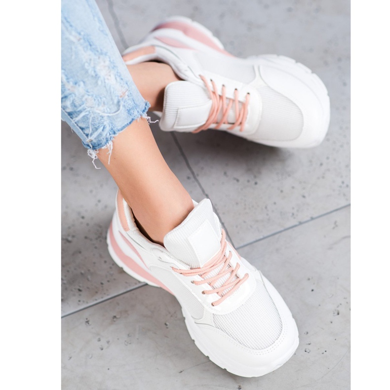 SHELOVET Stylish Sneakers With Mesh white 1