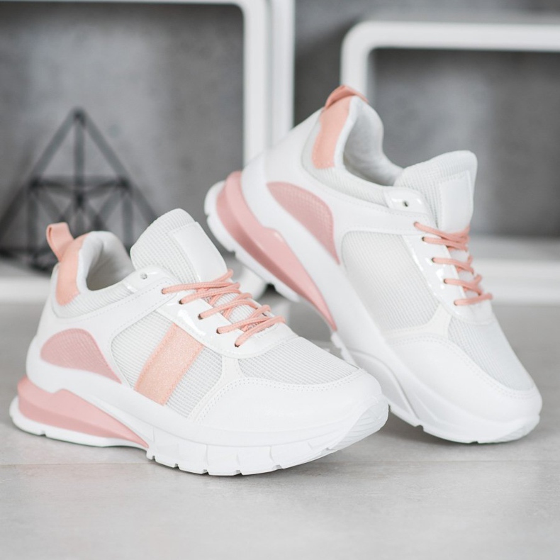 SHELOVET Stylish Sneakers With Mesh white 2