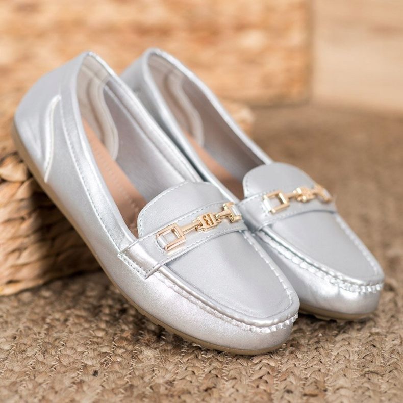 Fama Elegant Silver Moccasins 1