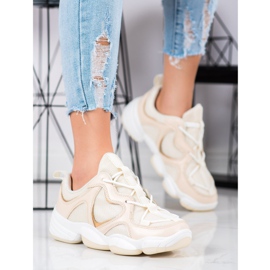 Kylie Stylish Beige Sneakers 1
