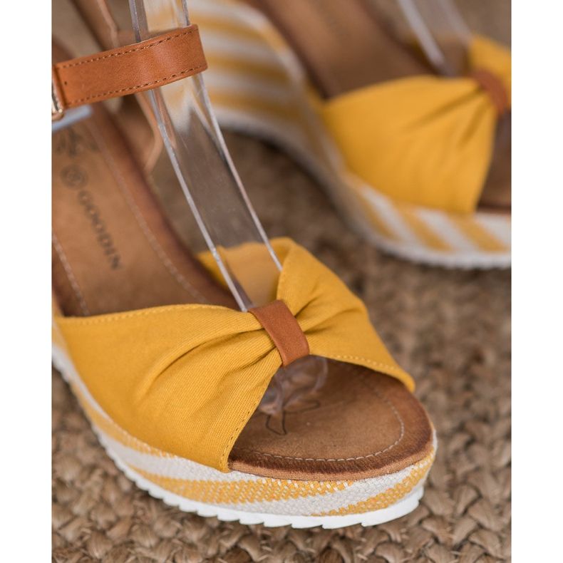 Goodin Yellow Sandals On Wedge brown 1
