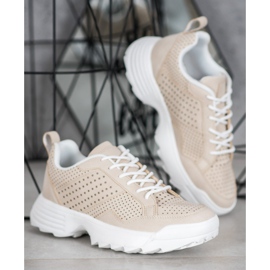 Kylie Light Openwork Sneakers beige 1