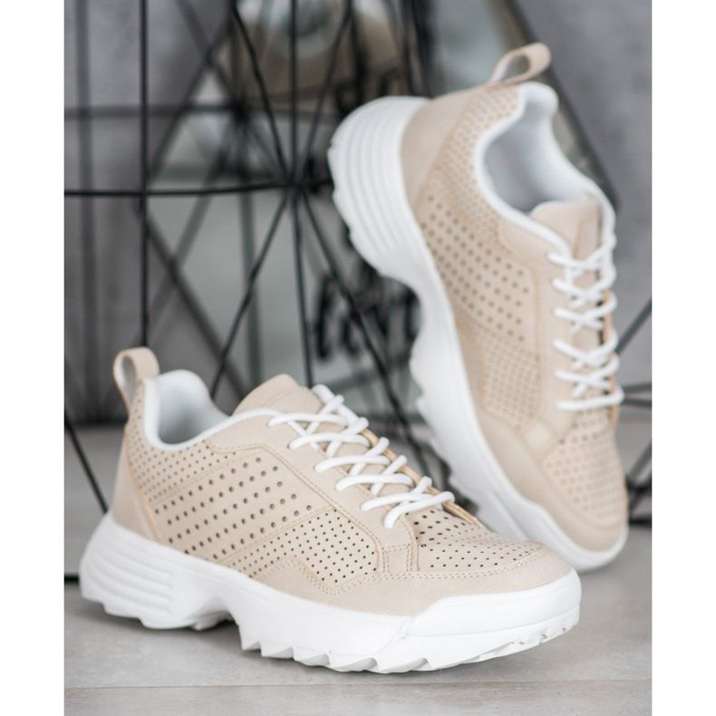 Kylie Light Openwork Sneakers beige 1