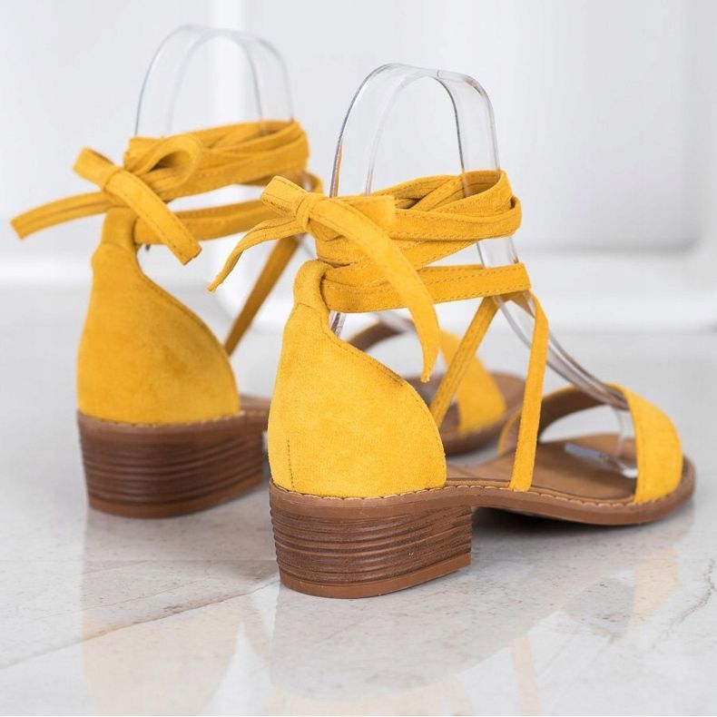 Tied sandals yellow 1