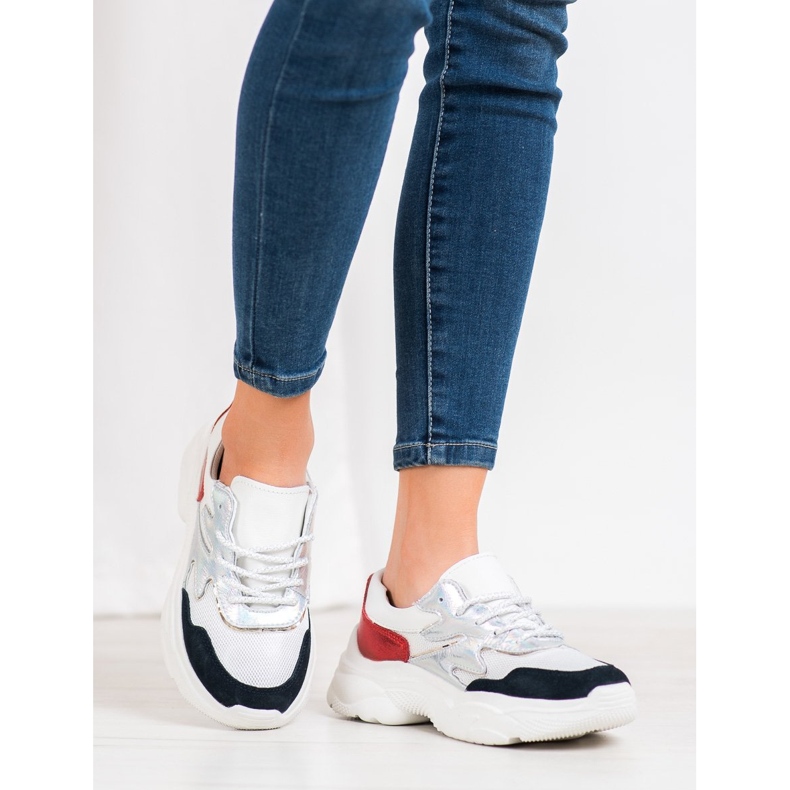 Filippo Leather Colorful Sneakers white 2