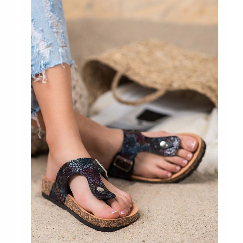 Flip-flops with a VINCEZA buckle black multicolored 1