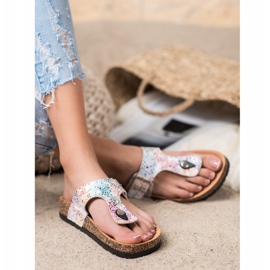 Flip-flops with a VINCEZA buckle white multicolored 1