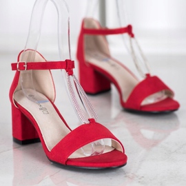 Goodin Elegant high-heeled sandals red 1