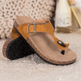 Comfortable VINCEZA flip-flops brown 1
