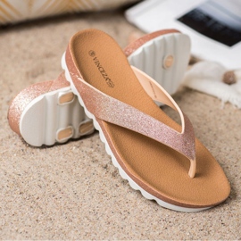 VINCEZA flip-flops with glitter pink yellow 1