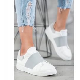 SHELOVET Slip-on shoes with an elastic band white grey 2