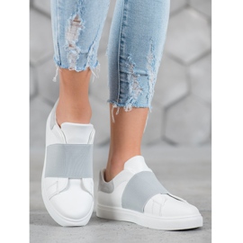 SHELOVET Slip-on shoes with an elastic band white grey 1