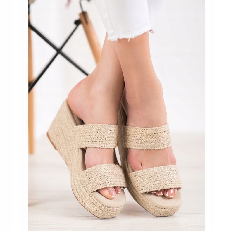 Kylie Light Wedge Slippers beige 2