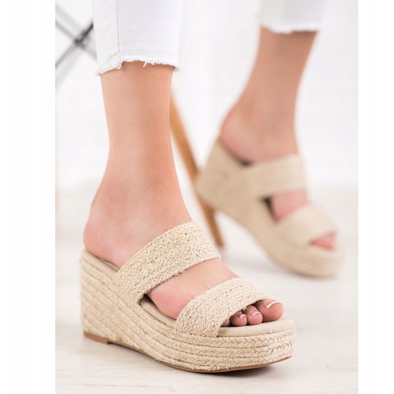Kylie Light Wedge Slippers beige 1