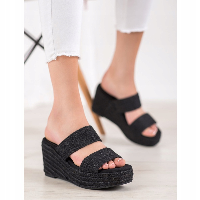 Kylie Light Wedge Slippers black 1