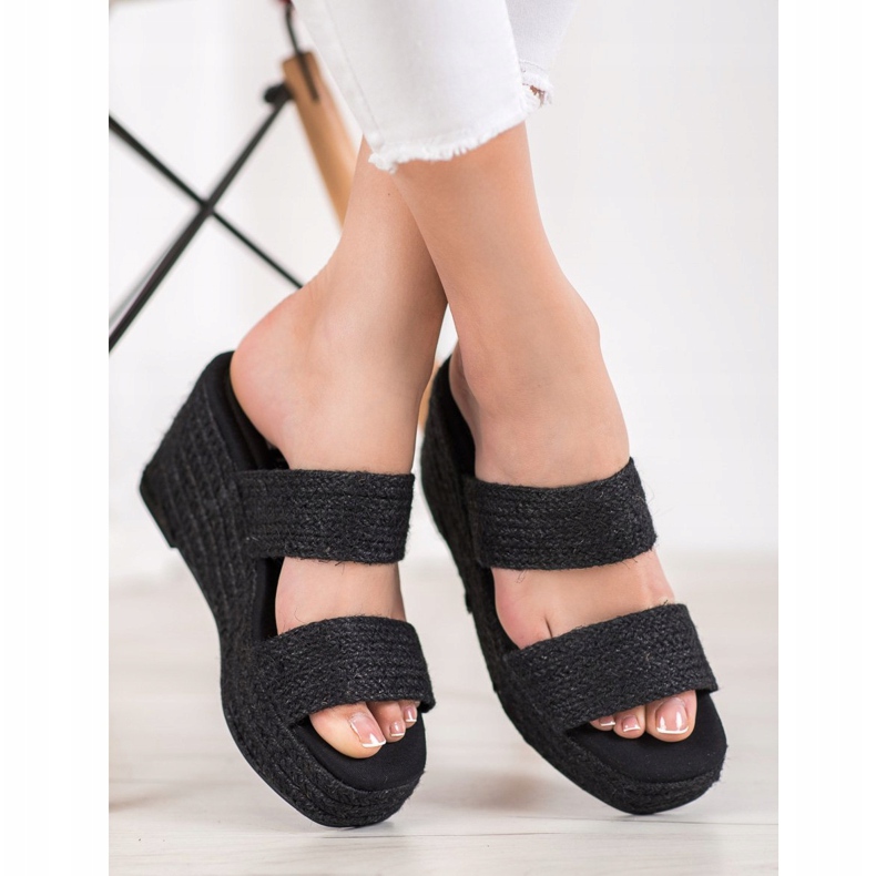 Kylie Light Wedge Slippers black 2