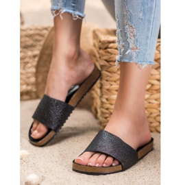 Filippo Black Slippers With Glitter 2