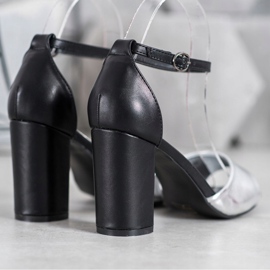 Small Swan Classic Sandals On A Bar black grey 1