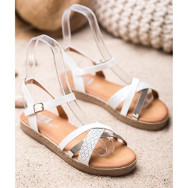 Weide Stylish Sandals Made Of Eco Leather white grey 1