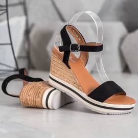 Weide Fashionable Suede Wedges black 1