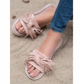 Seastar Comfortable Slippers With Fringes pink 1