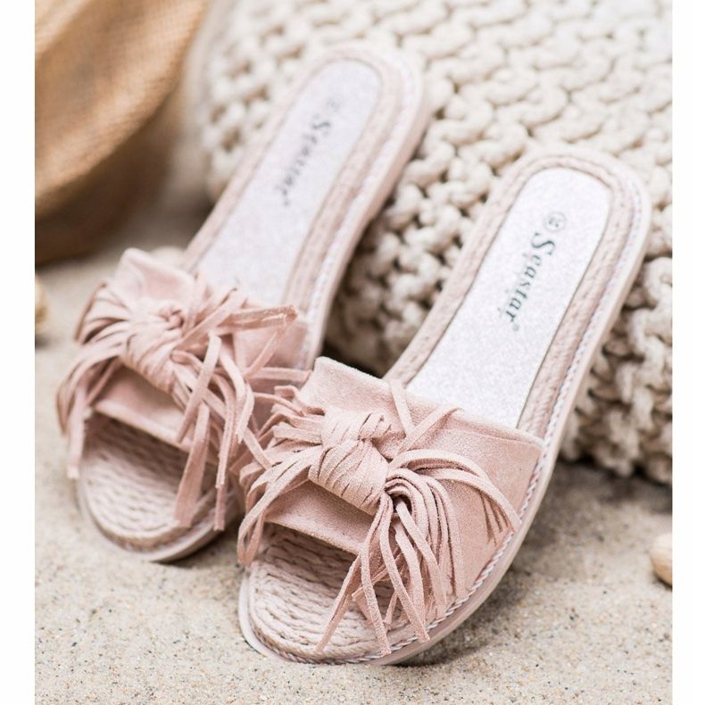 Seastar Comfortable Slippers With Fringes pink 2