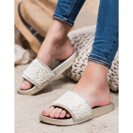 Seastar Elegant Slippers With Pearls golden 2
