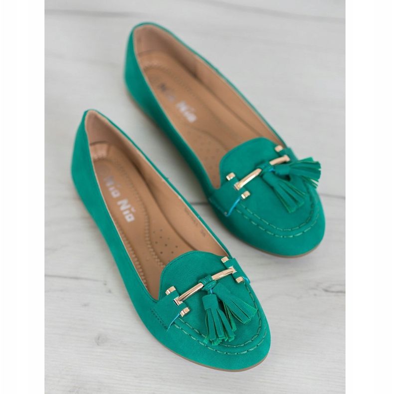 Nio Nio Elegant Loafers With Fringes green 1