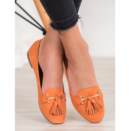 Nio Nio Elegant Loafers With Fringes orange 1