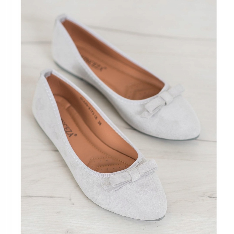 VINCEZA suede ballerinas grey 1 VINCEZA suede ballerinas grey 1