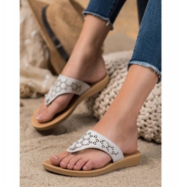 Kylie Slippers With Openwork Pattern white 1