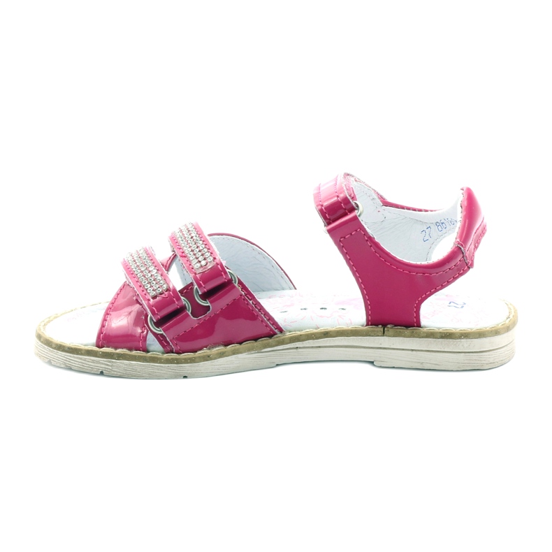Bartek Girls' leather sandals with zircons 86161 pink 2 Bartek Girls' leather sandals with zircons 86161 pink 2
