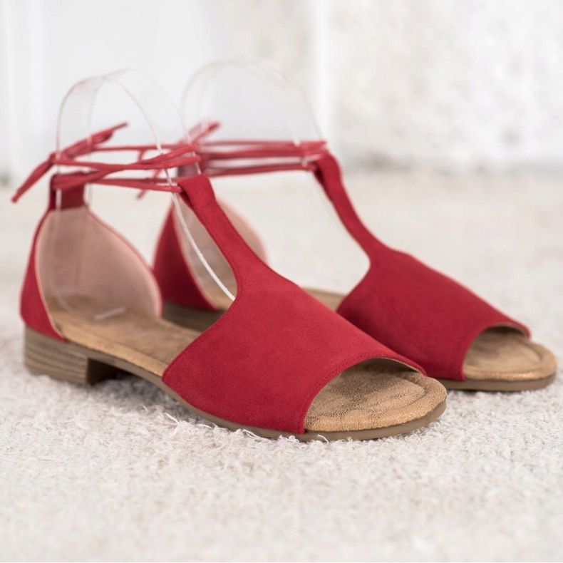 Tied VINCEZA sandals red 1