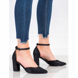 W. Potocki Suede Pumps In Spitz black multicolored 1