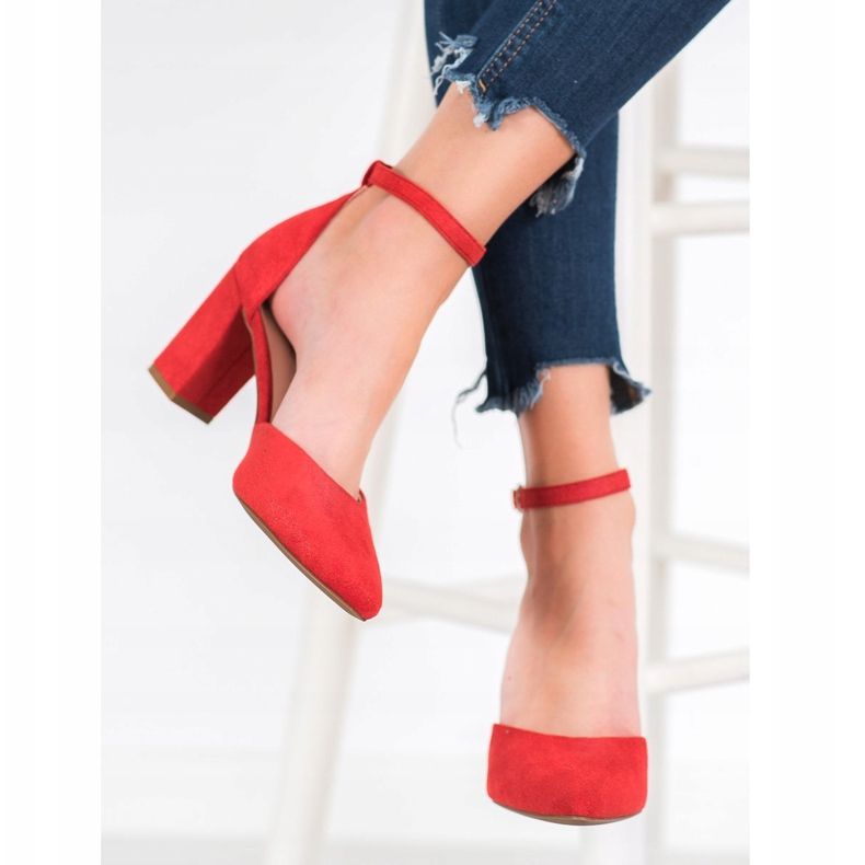 W. Potocki Suede Pumps In Spitz red 1