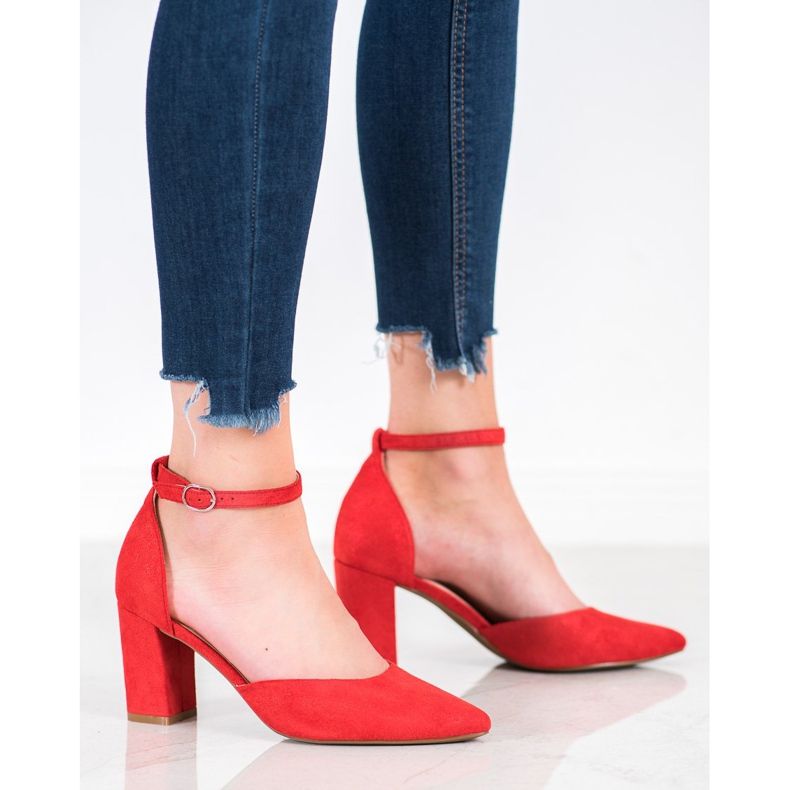 W. Potocki Suede Pumps In Spitz red 2