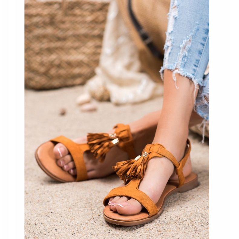 Renda Sandals With Fringes brown 2