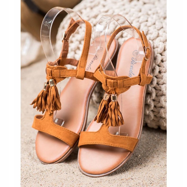 Renda Sandals With Fringes brown 1