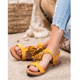 Renda Sandals With Fringes yellow 1