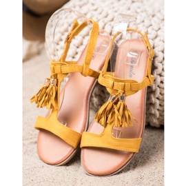 Renda Sandals With Fringes yellow 2