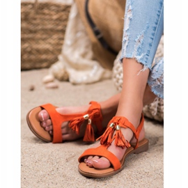 Renda Sandals With Fringes orange 1