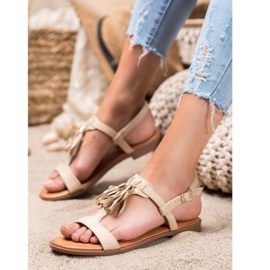 Renda Sandals With Fringes beige 1
