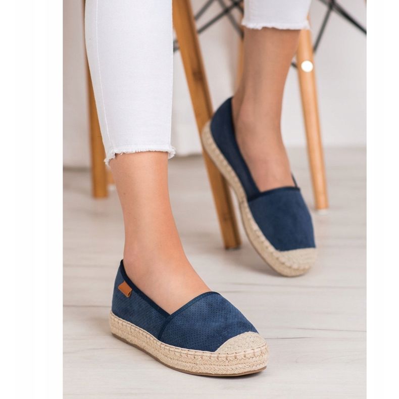 Goodin Openwork Espadrilles navy blue 2