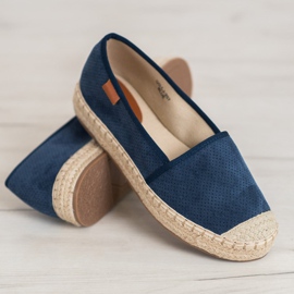 Goodin Openwork Espadrilles navy blue 1