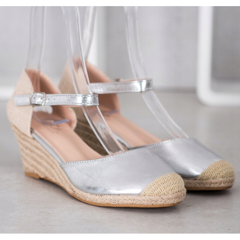 Small Swan Wedge Espadrilles grey 1