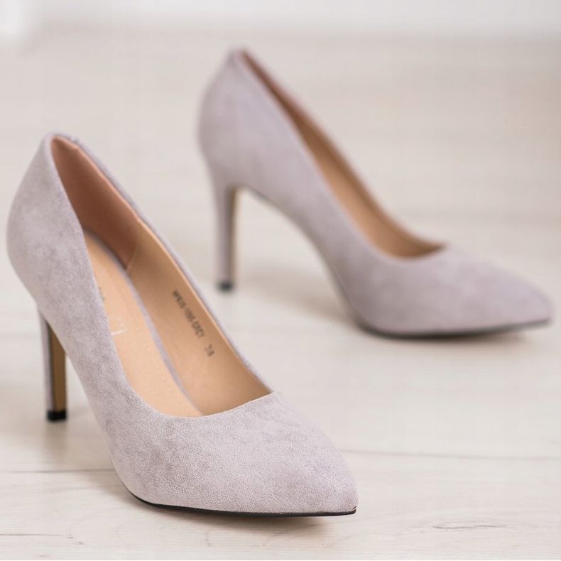 Evento Suede heels grey 2